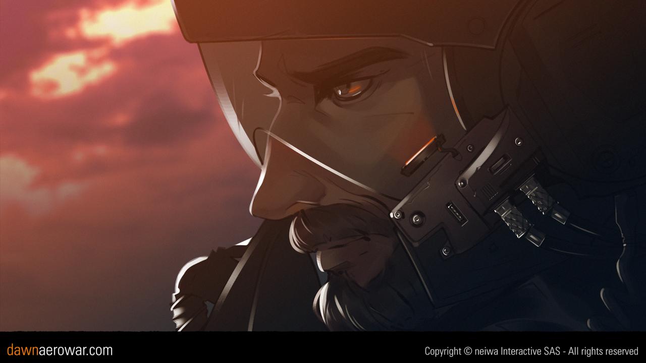 Dawn Aerowar - Pilot at sunset